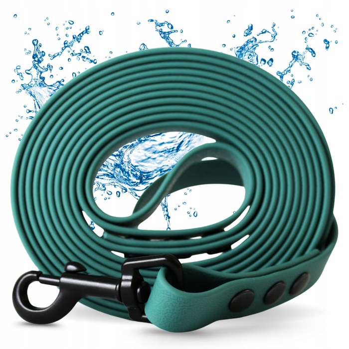 Повідець для собак (малих та великих) 15м, водонепроникний, міцний, довгий/короткий, колір Petrol