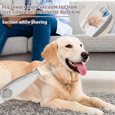 Триммер для собак з подвійними лезами, 2 швидкості, для догляду за лапами, очищення очей, вух та обличчя (білий)