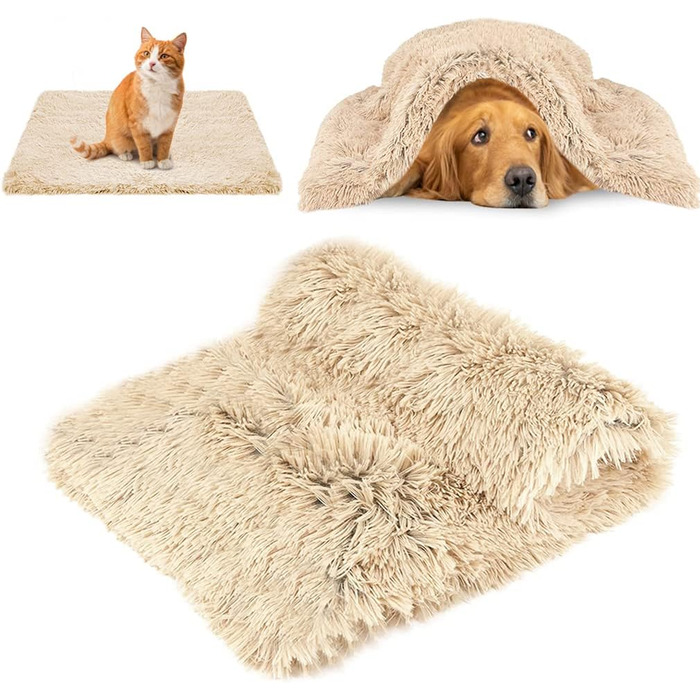 М'яка ковдра для собак та котів, флісова, миюча, 100 x 120 см (Бежева, XL)