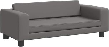 Лягушка для собак VidaXL з подовженою зоною сну, диван-софа для маленьких собак та котів, штучна шкіра, сірий колір