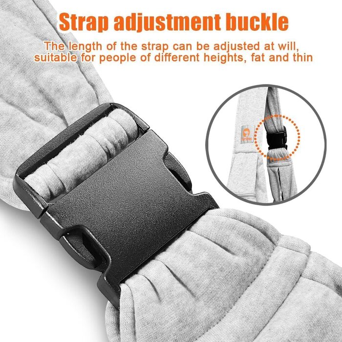 Сумка-кенгуру для собак та котів Tomkas, сірий колір, регульований ремінь, кишеня на блискавці, застібка на кнопку, розмір M