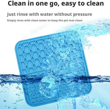 Килимок для собак та котів з присосками, повільний годівник для собак, лижучий килимок, зменшення тривоги, арахісове масло (блакитний, 15*15 см)