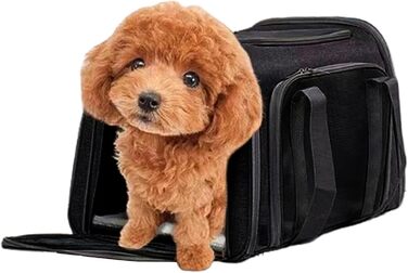 Складана переноска для собак Small - чорна | Підходить для котів та собак середніх та малих порід