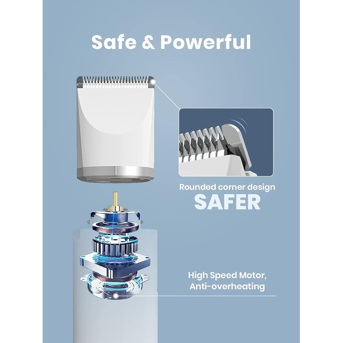 Набір для стрижки котів Leise: професійна машинка для стрижки котів, собак, набір для догляду за лапами, очима, вухами та обличчям. USB-C зарядка.