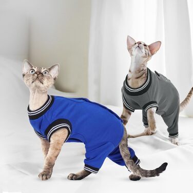 Післяопераційний комбінезон для котів Katze Nach Op, захист від вилизування, синій (S)