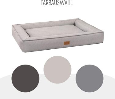 Крісло-ліжко для собак XL 105 x 80 см, сірий, знімний велюровий чохол та м'якою підстилкою, 105 x 80 x 19 см