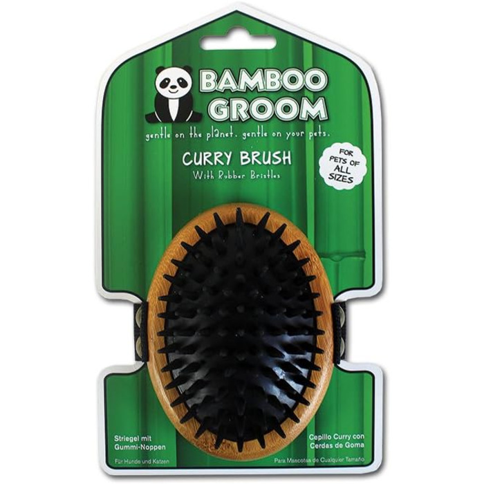 Щітка для грумінгу тварин BAMBOO GROOM Palm Brush - для короткого та довгого волосся, з щетиною дикого кабана, для собак та котів