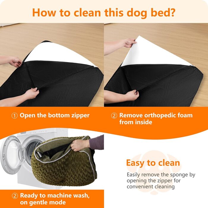 Ортопедичне ліжко для собак, матрац для собак з двоярусним дизайном, миється, знімний кошик для собак, 90 см для собак маленьких та середніх порід (89 x 59 x 10 см, оливковий)