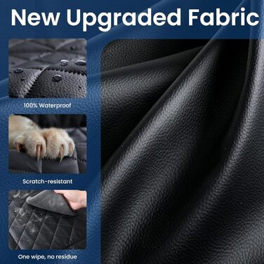 Захист для автосидіння PeCute: водонепроникний, з екошкіри, для собак, чорного кольору