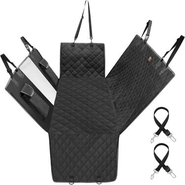 Захист для заднього сидіння автомобіля для собак Kingsleeve® - водовідштовхувальний, стійкий до подряпин, універсальний, з віконцем та фіксацією ременем безпеки