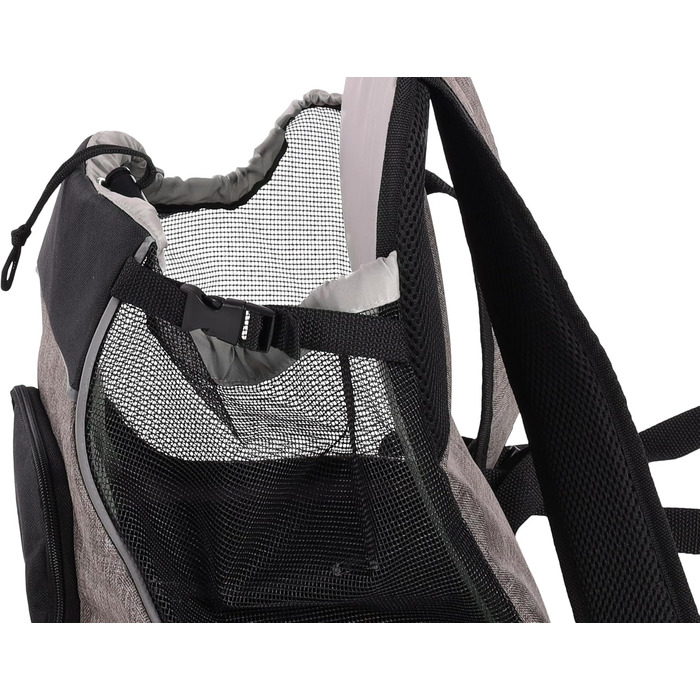 Сумка для собак Xanty Taupe – 29x23x38 см – поліестер – з шнурком, світловідбивачами, знімним дном, страховочною лінійкою, лямками на плече та талію