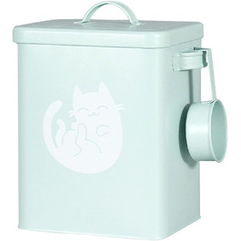 Металевий контейнер для корму для собак та котів з мірним стаканчиком, ложкою та іграшкою мишка, милий контейнер для зберігання корму (#3)