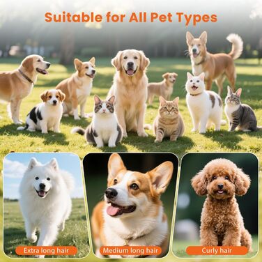 Машинка для стрижки собак Nobleza з пилососом, потужність 12000 Па, видаляє 99.99% шерсті, тиха, для собак та котів, 7 насадок, об'єм контейнера 2.5 л