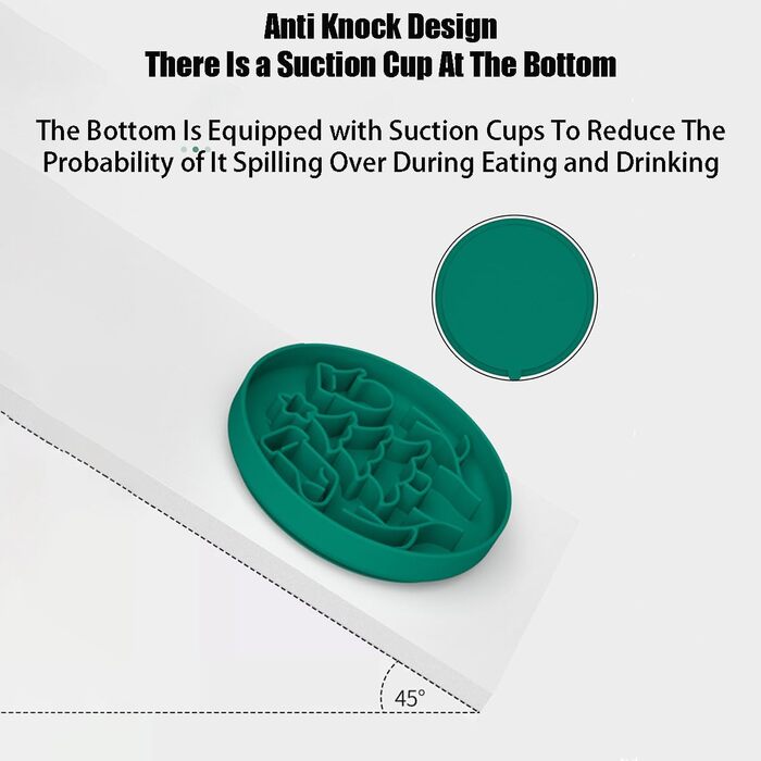 Миска для собак Slow Feeder з присосками, силіконовий килимок протиковзкий, запобігає ковтання, корисна, нетоксична (Зелений)