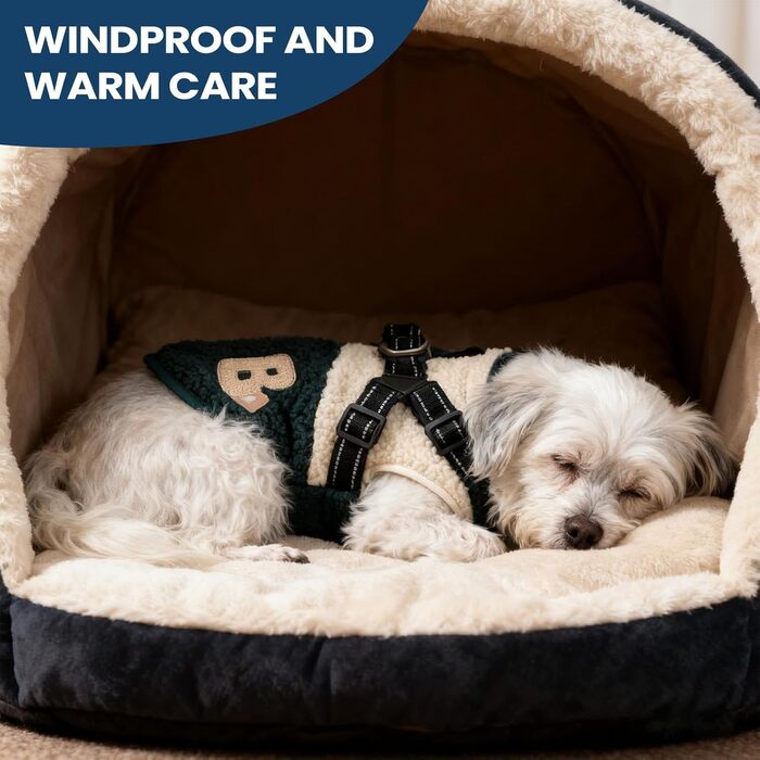 Водонепроникний теплий дощовик для собак з отвором для шлейки | З флісовою підкладкою | Для маленьких та середніх собак | Підходить для прогулянок, спорту та відпочинку на природі