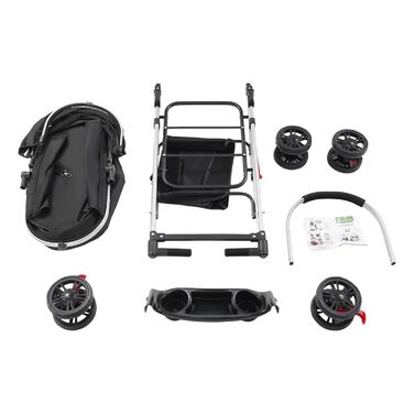 Візок для собак та котів, складаний, чорний, 50x60 см