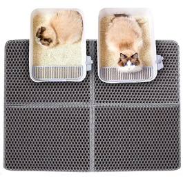 Килимок для котячого туалету Asoway Katzenklo, 76x61 см, з подвійним шаром, стільниковий дизайн, портативний, для котячого туалету