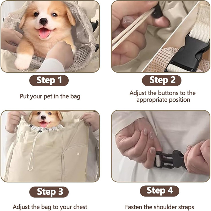 Рюкзак-переноска для собак Galatée: зручний та вентильований для подорожей, кемпінгу та прогулянок