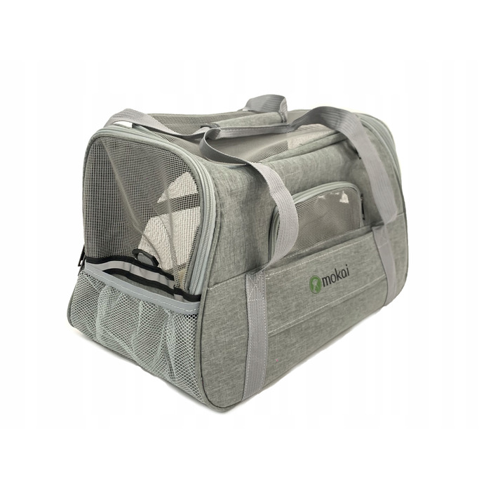 Транспортувальна сумка-переноска для котів та собак, сіра, зручна та портативна
