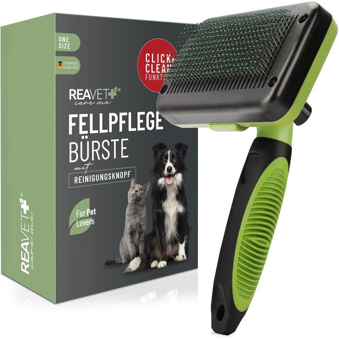 Буршляк для собак та котів ReaVET - самоочисна щітка для вичісування шерсті, для довгошерстих тварин