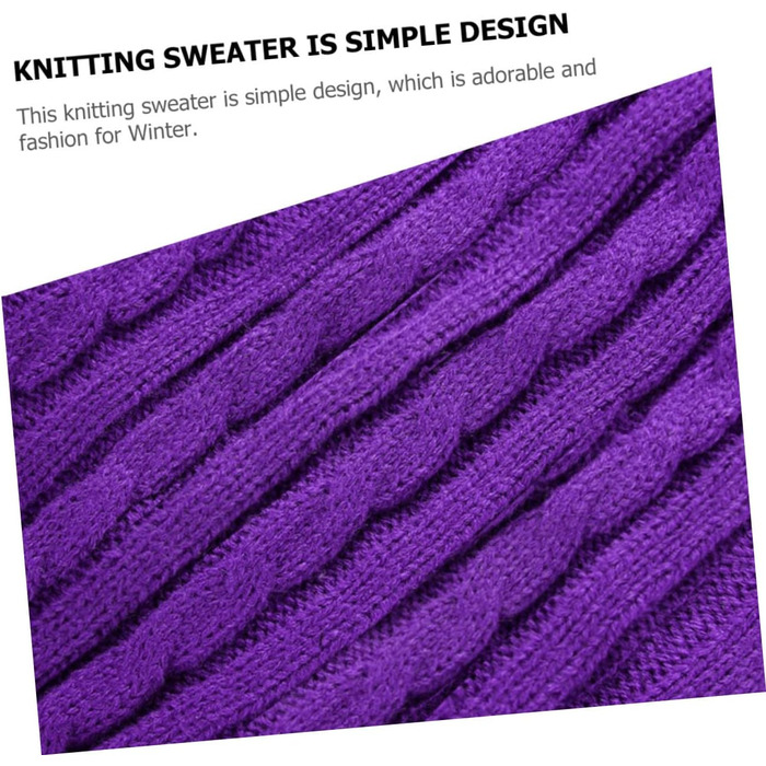 POPETPOP Пуловер для собак з акрилових волокон, теплий, для зими, фіолетовий (XXL), миючий, багаторазовий