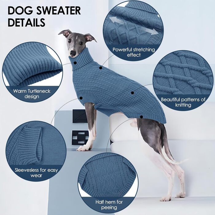 Пуловер для великих собак, теплий зимовий пуловер для великих порід, одяг для собак, рожевий, розмір 3XL (Large)