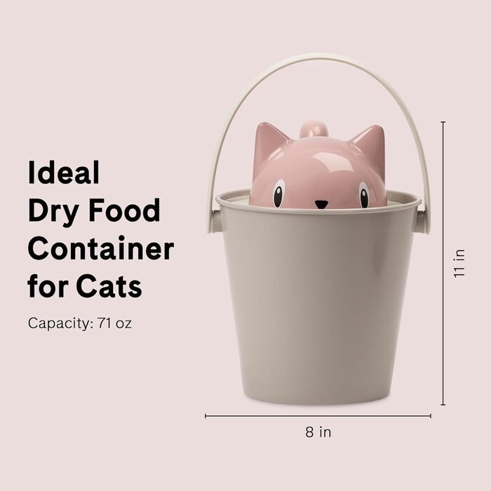 Контейнер для котячого корму United Pets Crick, рожево-сірий, з лопаткою, дизайнер Стефано Джованноні, зроблено в Італії