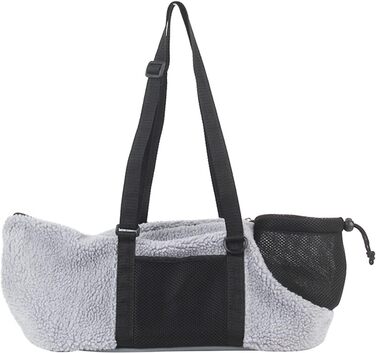 SIQITECH Сумка-переноска для собак та котів, тепла зимова, регульований ремінь, для тварин до 4 кг (Сірий)