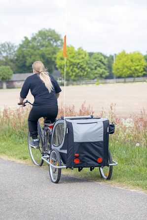 Підстилка для собак Karlie Doggy Liner Paris De Luxe Teflon®, сіро-чорна, розмір L (148x90x88 см)