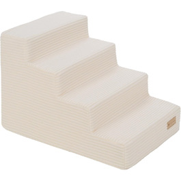 Сходинка для собак Velinda з 4 сходинками, для котів, для домашніх тварин, допомога у підйомі, з пінопласту (колір: кремовий)