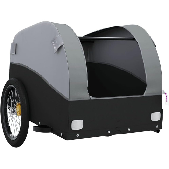 Дитячий причіп-транспортер для собак, чорно-сірий, 45 кг, сталь, легкий монтаж
