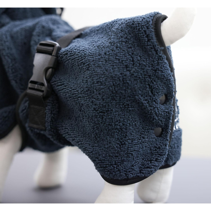 Халат для собак Kerbl, блакитний, XL, довжина спини 70 см, колір navy