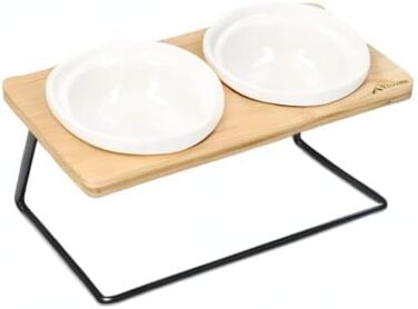 Підвищені годівниці для котів Navaris - 2 годівниці з кераміки - годівниця для котів та собак