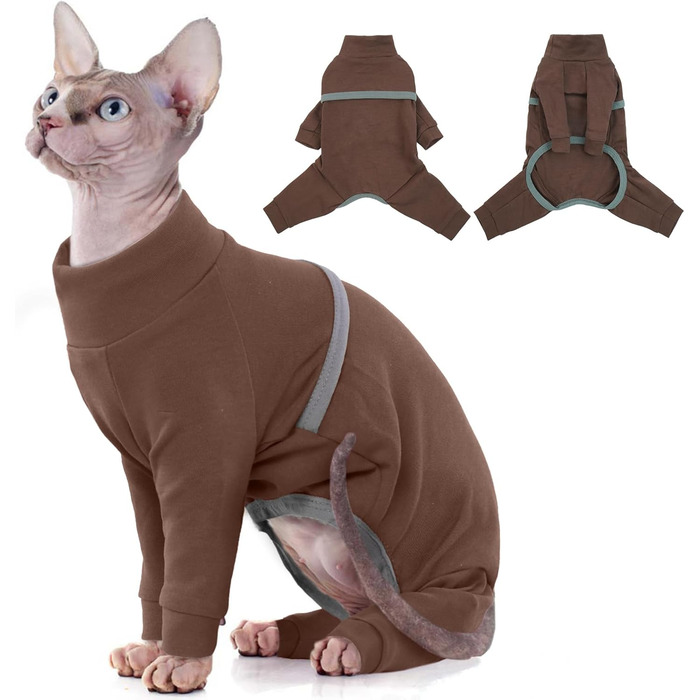 Светр для котів Sphynx, м'який дихаючий костюм для котів з чотирма штанинами, одяг для Cornish Rex, Devon Rex, Peterbald
