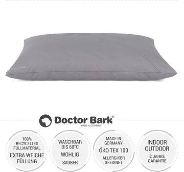 М'яке ліжко для собак великих порід Doctor Bark GreenLabel: велике, зручне, легко миється, світло-сірий колір