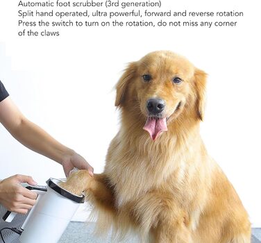 Автоматичний мийник лап для собак середніх та великих порід – двосторонній, з м'якою силіконовою щіткою (чорно-білий)