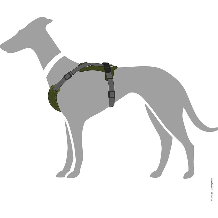 Нашийник для собак HUNTER AALBORG IXED, оливково-сірий, розмір M-L, з натуральної шкіри та нейлону, 5-рівневе регулювання, легкий, з пластиковими застібками, зроблене в Німеччині