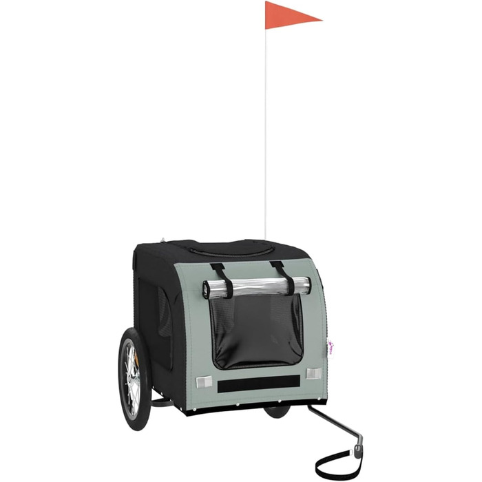 Причіп для велосипеда Gecheer для собак, чорний, з оксфордської тканини та сталі, вантажопідйомний, транспортний (125 x 64 x 66 см)