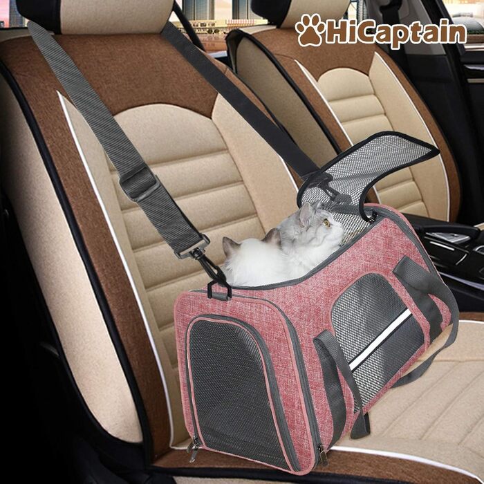 Транспортна переноска для кота, переноска для котів, складана переноска-сумка, переноска для собак, переноска з регульованим плечовим ременем, котяча переноска, червона