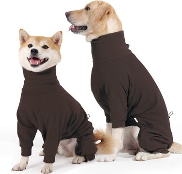 Теплий флісовий халат для собак на зиму з ніжками, м'яка чотирилапа куртка для маленьких та середніх собак, коричневий, розмір S