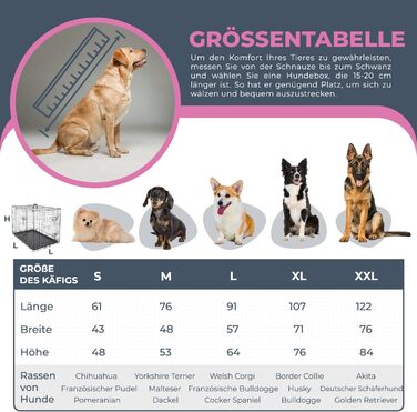 MaxxPet Клітка для собак XL металева, складна, з двома дверима, подушкою та поїлкою, для великих порід, чорна, 107x71x76 см, для дому та вулиці
