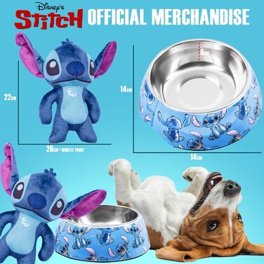 Набір іграшок та мисок для собак Disney Stitch та Baby Yoda (Зелений/Синій)