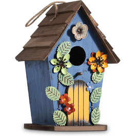 Дерев'яний будиночок для птахів JAZUIHA - годівниця для диких птахів, садовий декор, 40 мм отвір