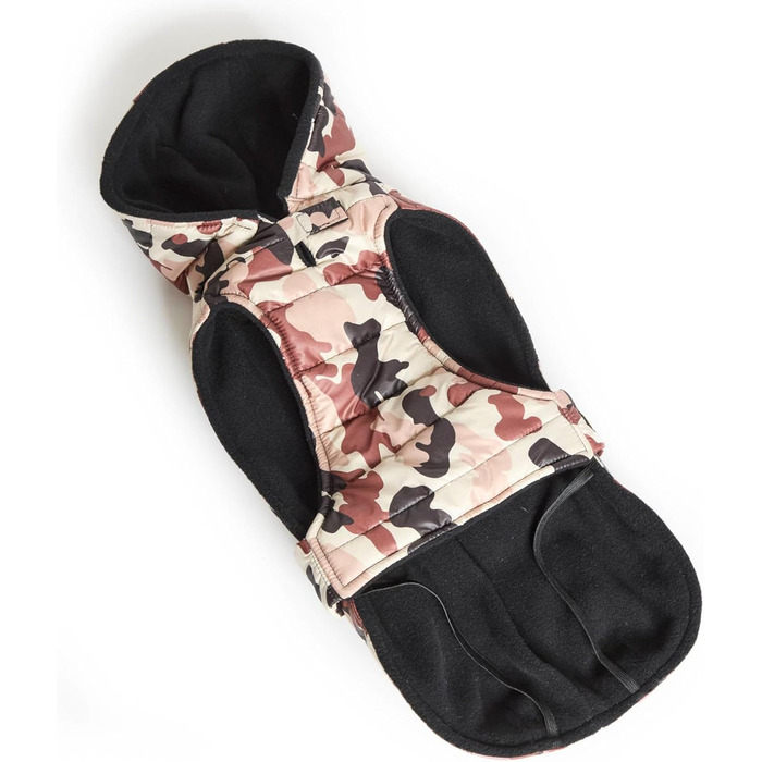 Стеганий теплий халат для такси для дрібних собак з капюшоном, камуфляж, 47 см