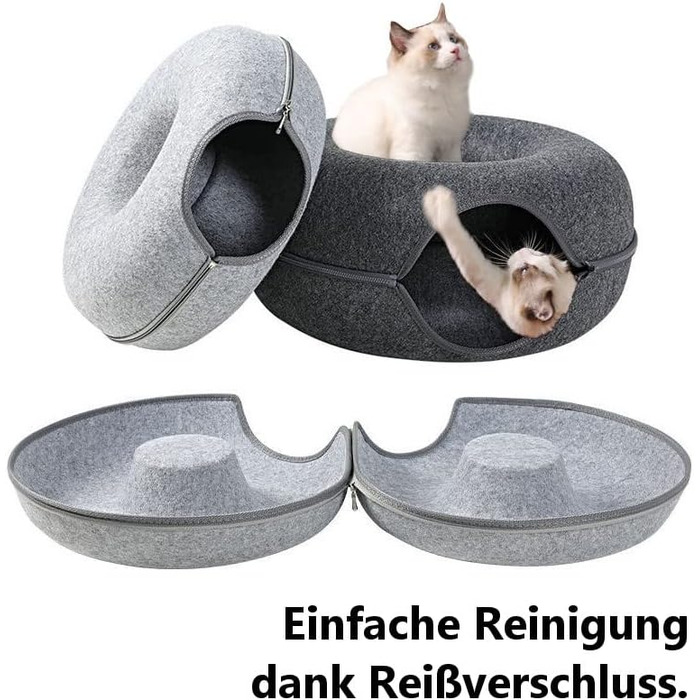 Кігтеточка-будиночок для котів з фетру, середній, темно-сірий | Будиночок, гніздо, іграшка для кота