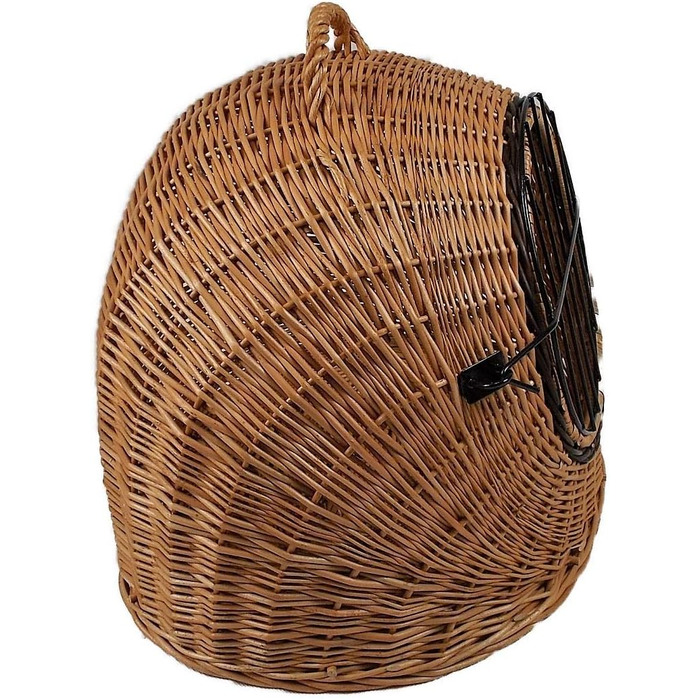 Транспортний кошик для тварин з лози, коричневий, розмір S, 45x35x44 см, знімний металевий ґрат