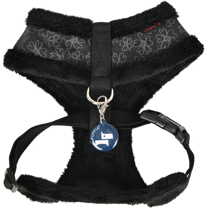 Шлейка для собак Puppia Hepatica Harness A, чорна, розмір L - регульована та комфортна
