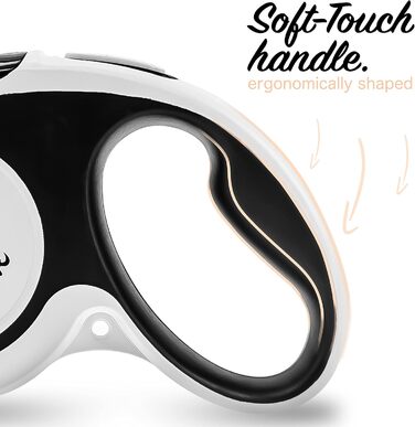 Рулетка для собак до 20 кг Bluzelle з відбиваючими смугами, металевим карабіном, надійним гальмом та зручною ручкою, розмір S