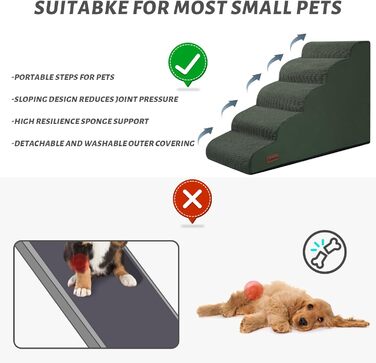 Сходинка для собак та котів Stufige - 5 сходинок, 22.2'H, зелений