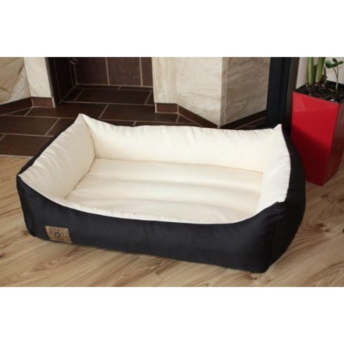 Крісло-ліжко для собак та котів Odol-Plu, 90 x 60 см, водонепроникне, чорно-бежеве